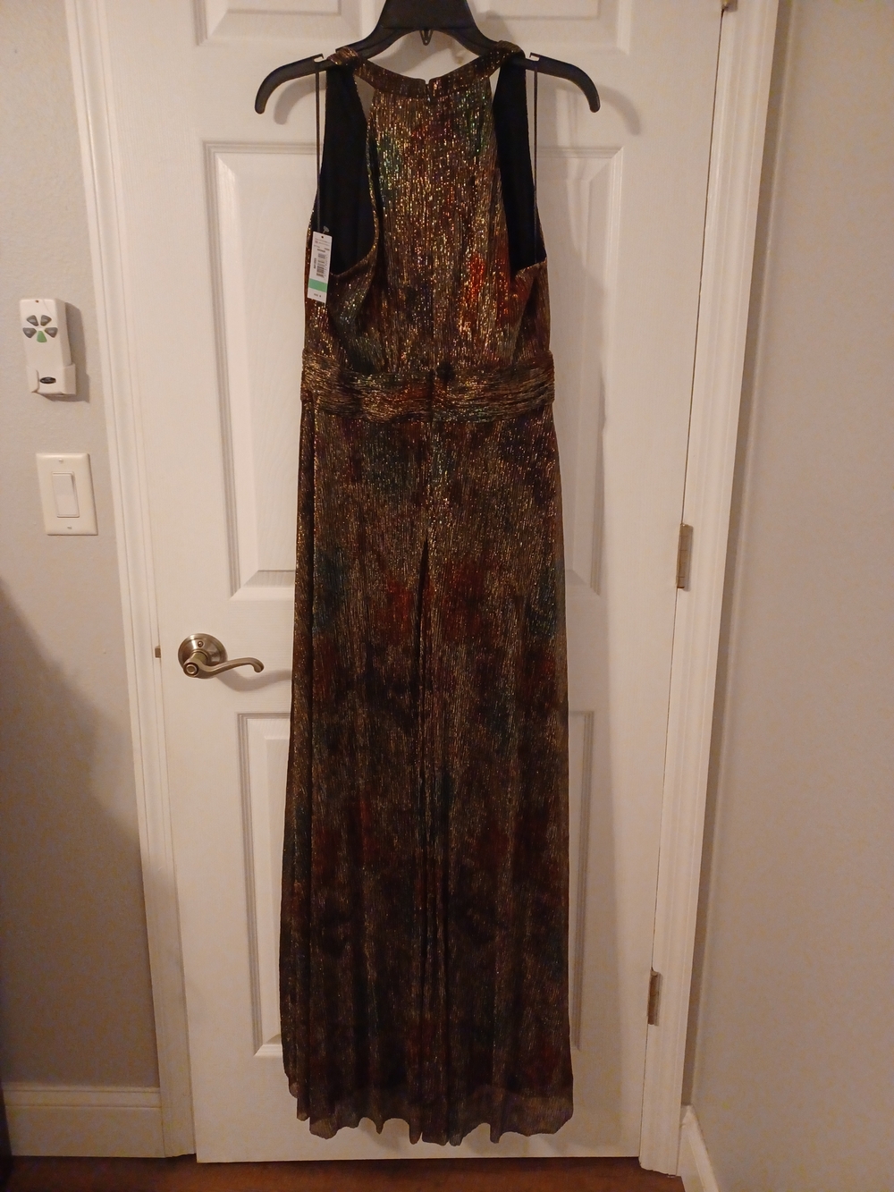 R.M. Richards Elegant Multicolor V-Neck Maxi Dress - Picture 3 of 3